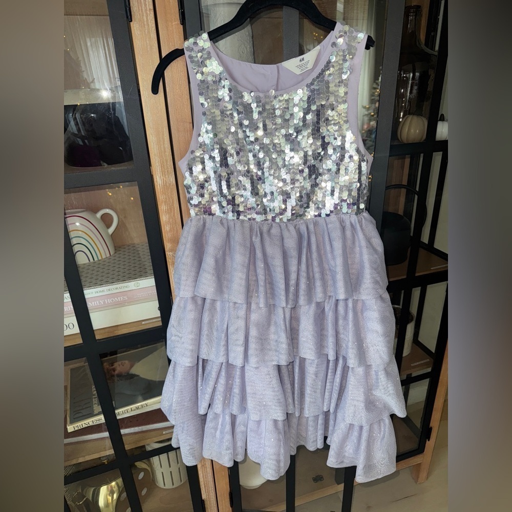 H&M kids tulle sequined midi dress girls taylor swift eras tour tiered ruffle